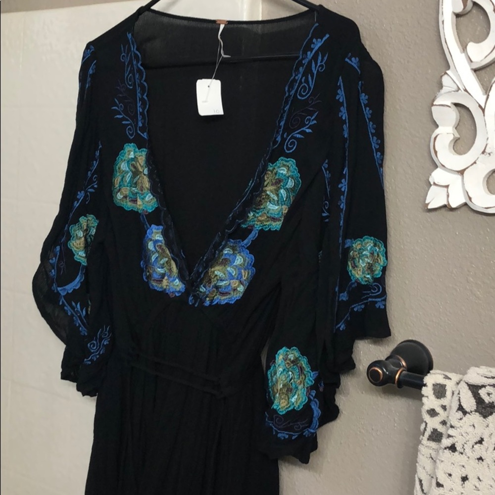 free people Black Cora Dress Sz Small - Picture 3 of 6